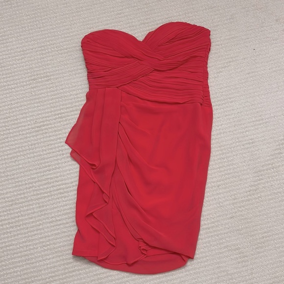 Minuet Strapless Coral Red Dress. Women’s Large. - Picture 1 of 3
